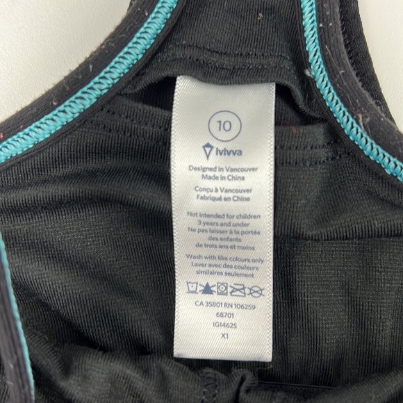 Ivivva by Lululemon Racerback Layered Black Exercise Tank Top - Picture 2 of 6